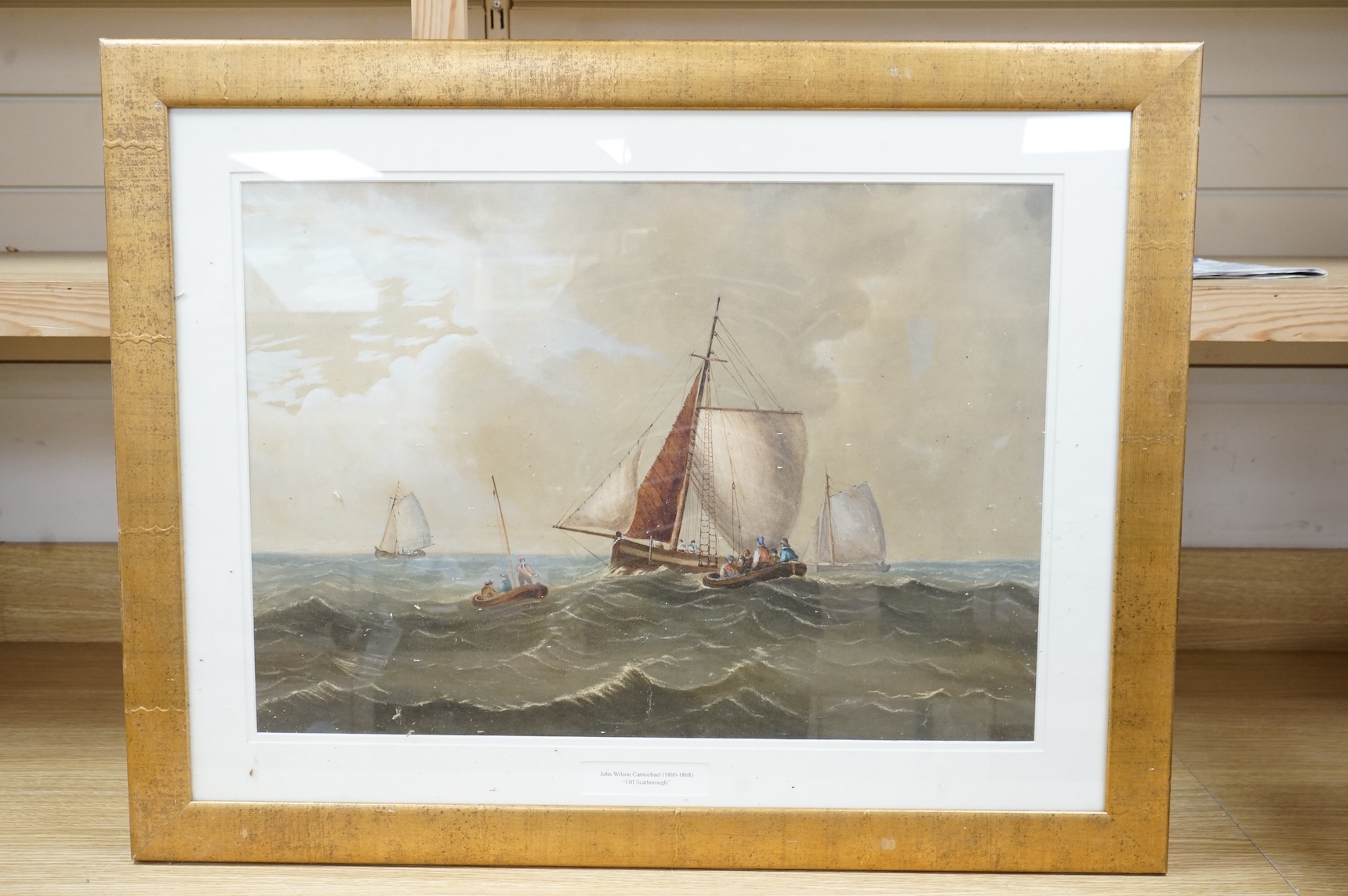 Attributed to John Wilson Carmichael, Off Scarborough, watercolour, 44 x 62cm